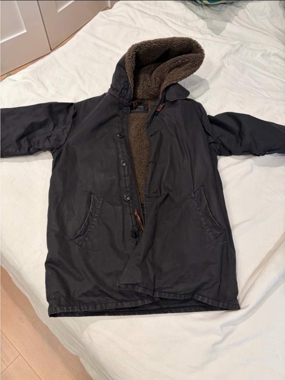 J. Crew Black Men's Sherpa-Lined Coat